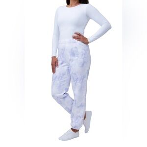 Lazypants White and Purple sweatpants like new